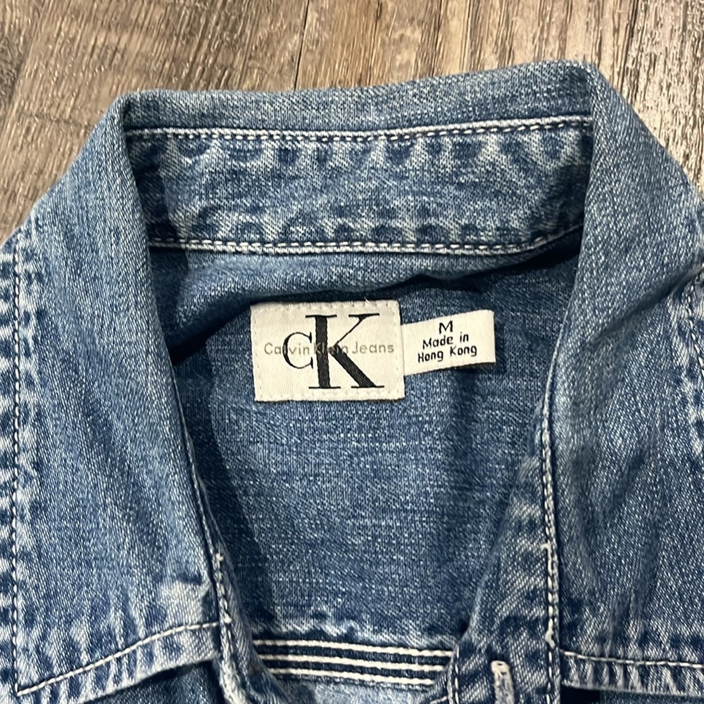 Vintage Calvin Klein denim long sleeve button up collared shirt - Picture 2 of 2